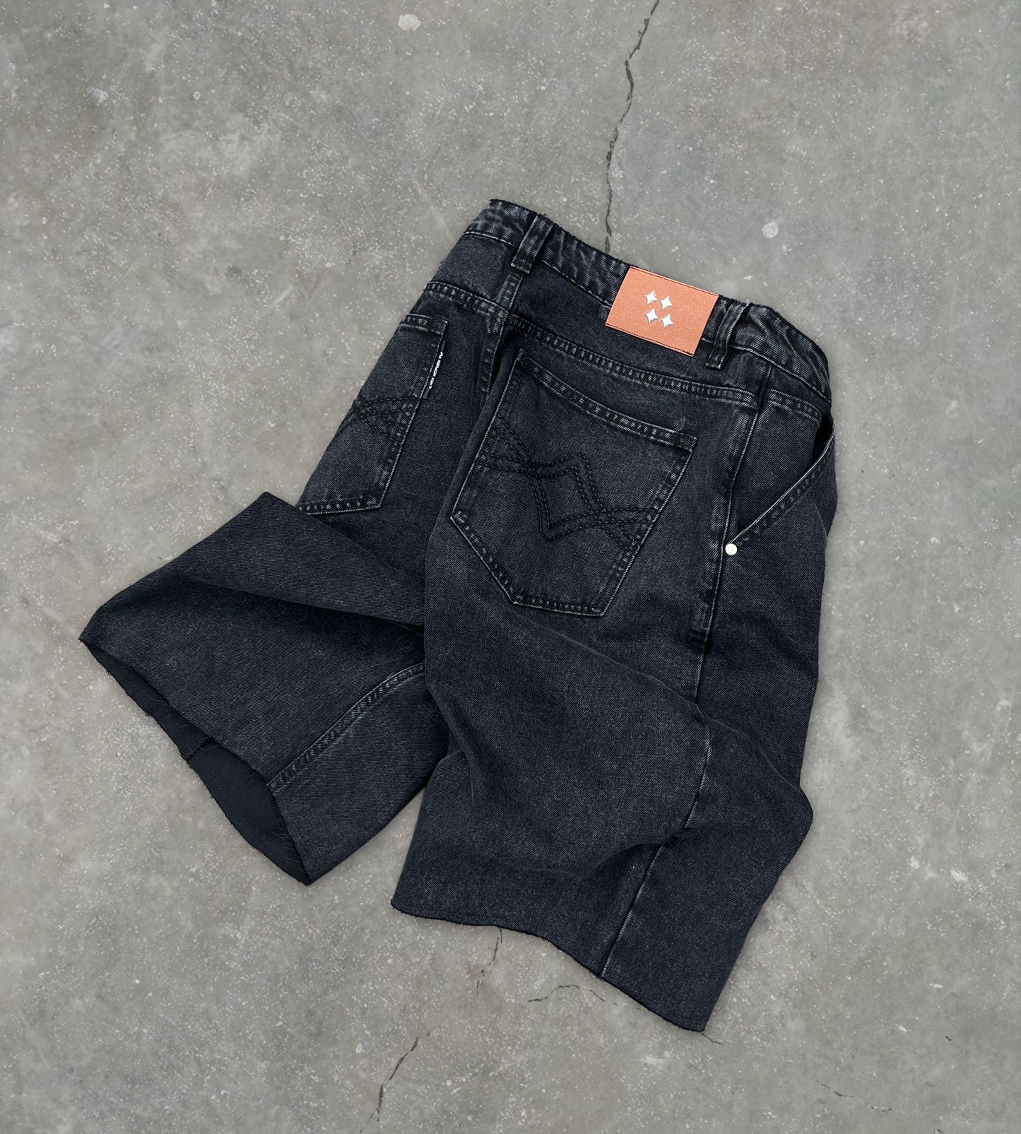 Patch Denim Shorts