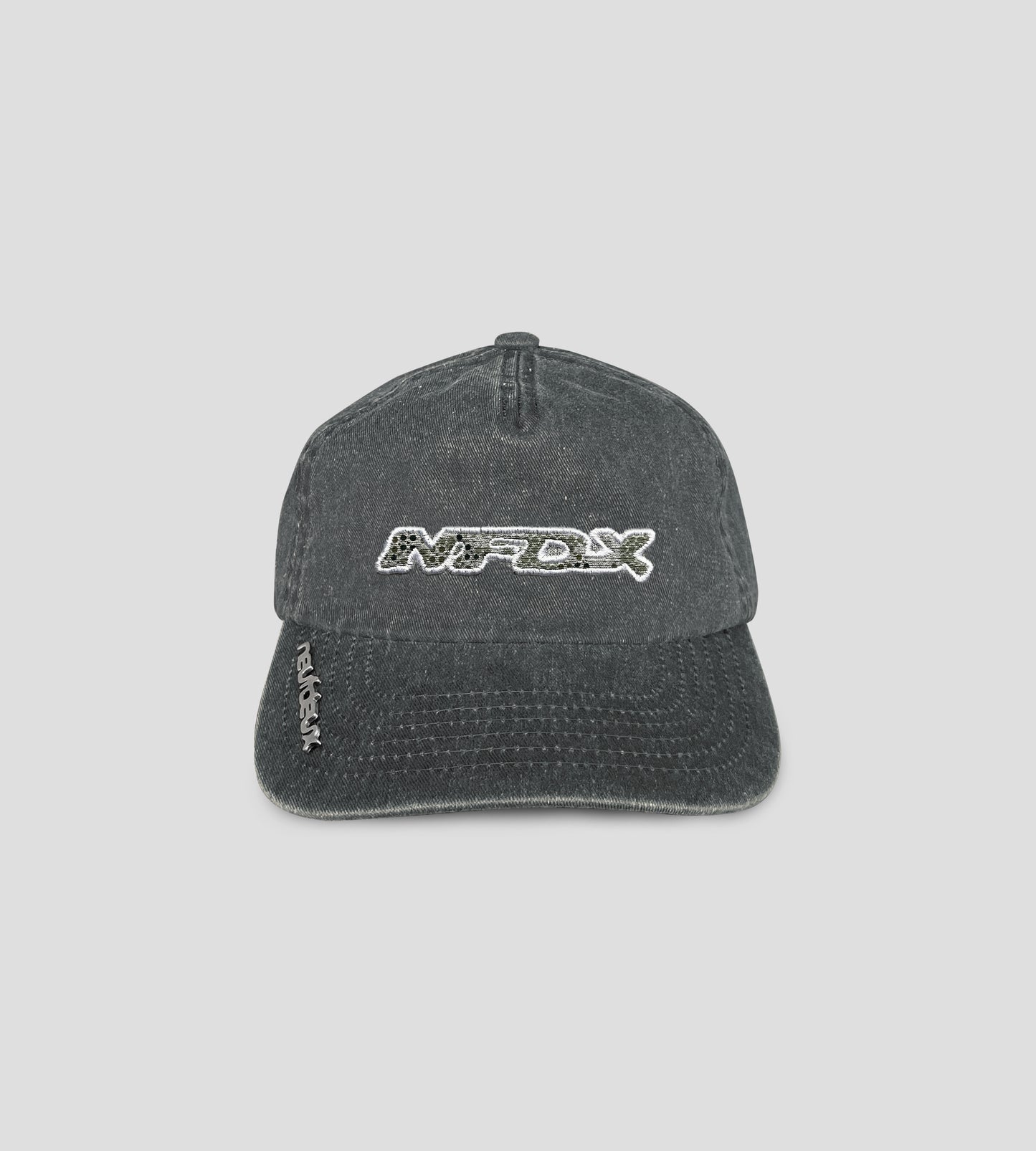 Pinned Visor Cap - Black/White