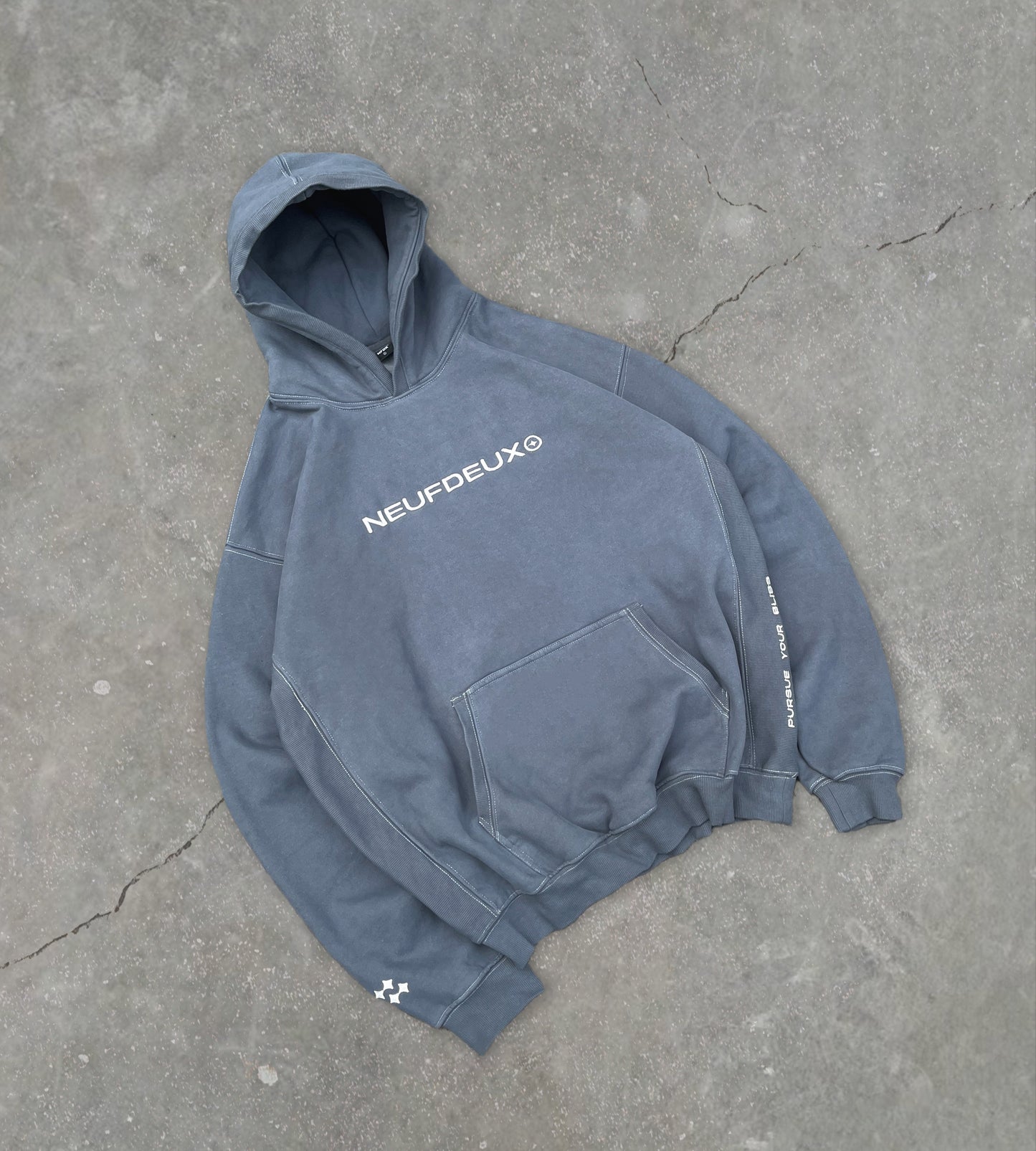 Ribbed Hoodie - Dyed Grey