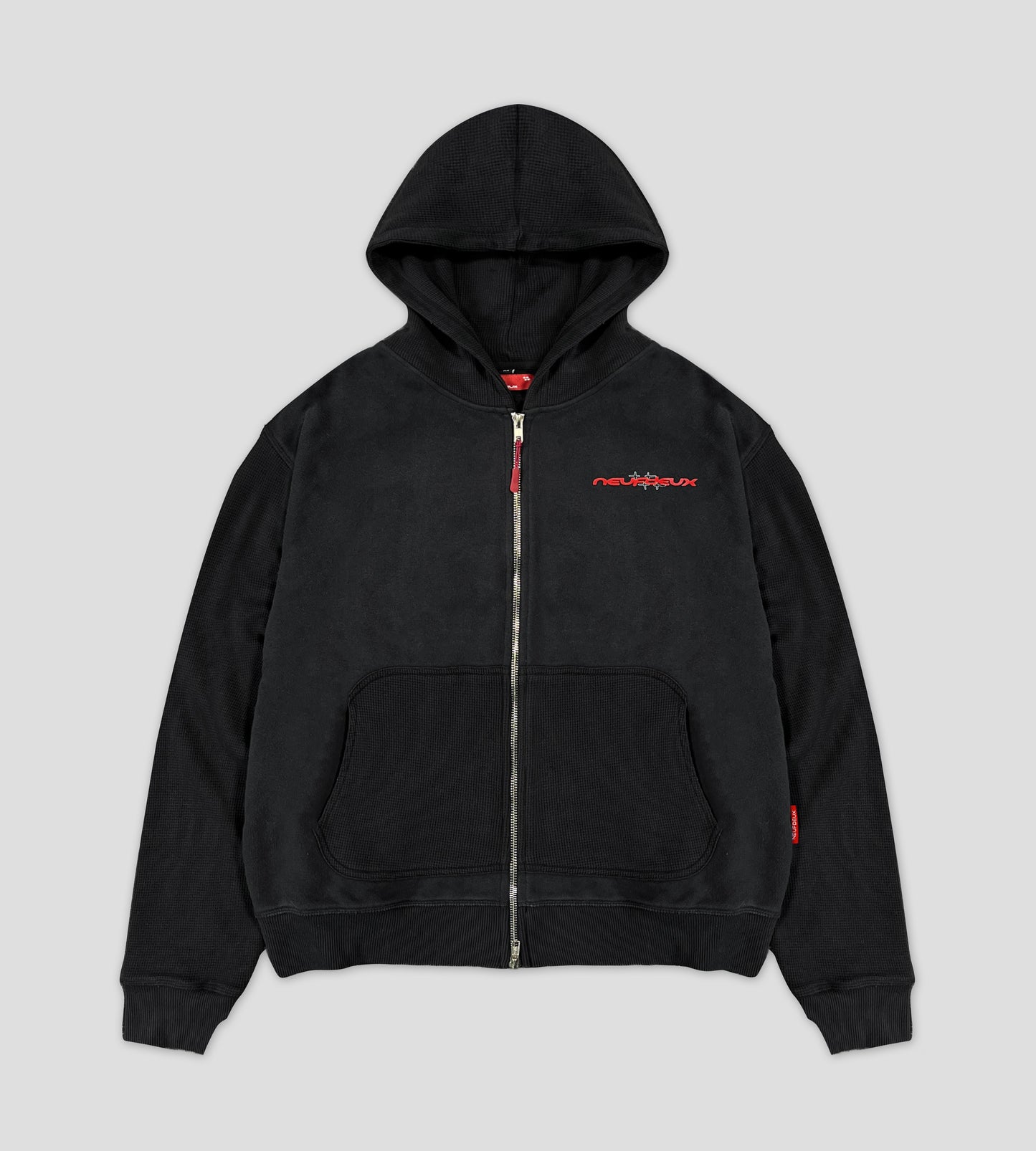 Airco Waffle Zip-Hoodie - Black