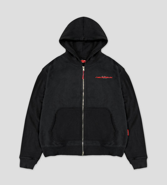 Airco Waffle Zip-Hoodie - Black