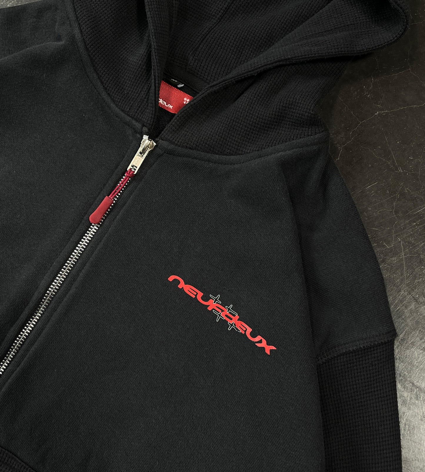 Airco Waffle Zip-Hoodie - Black