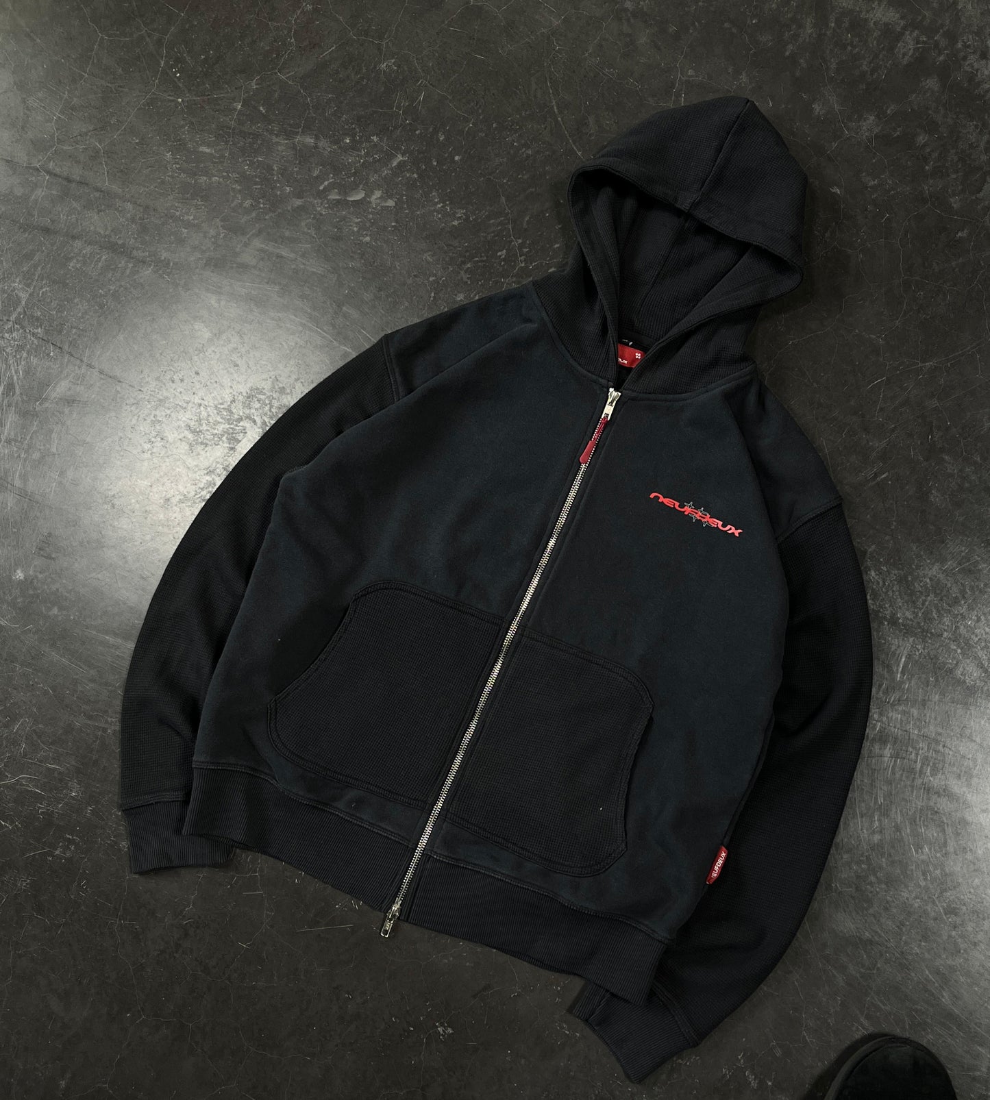 Airco Waffle Zip-Hoodie - Black