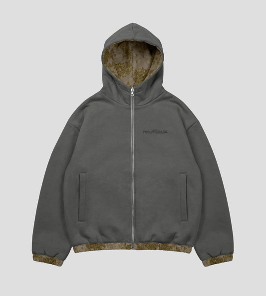 Badland Camo Reversible Hoodie/Jacket - Charcoal