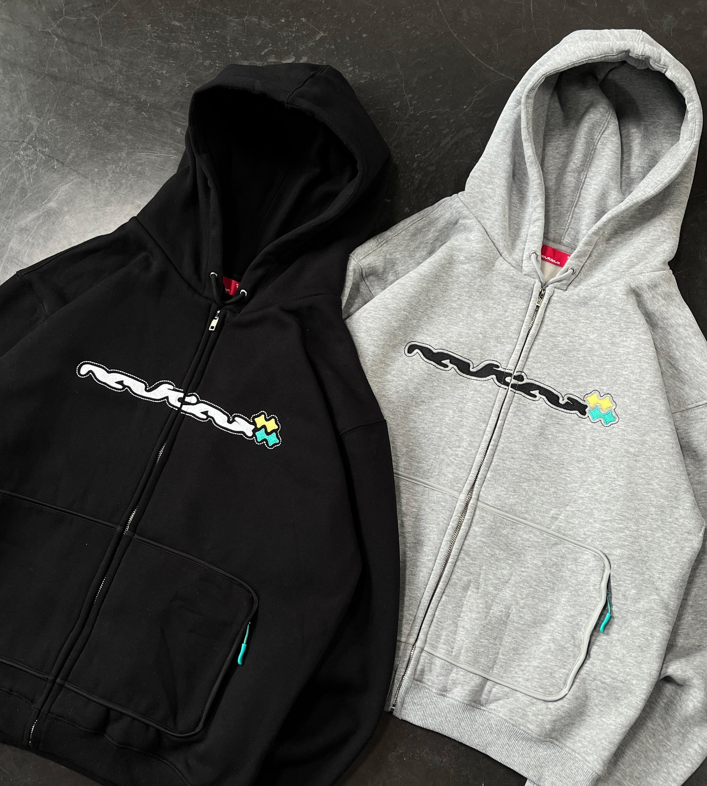 Melt Zip-Hoodie - Black