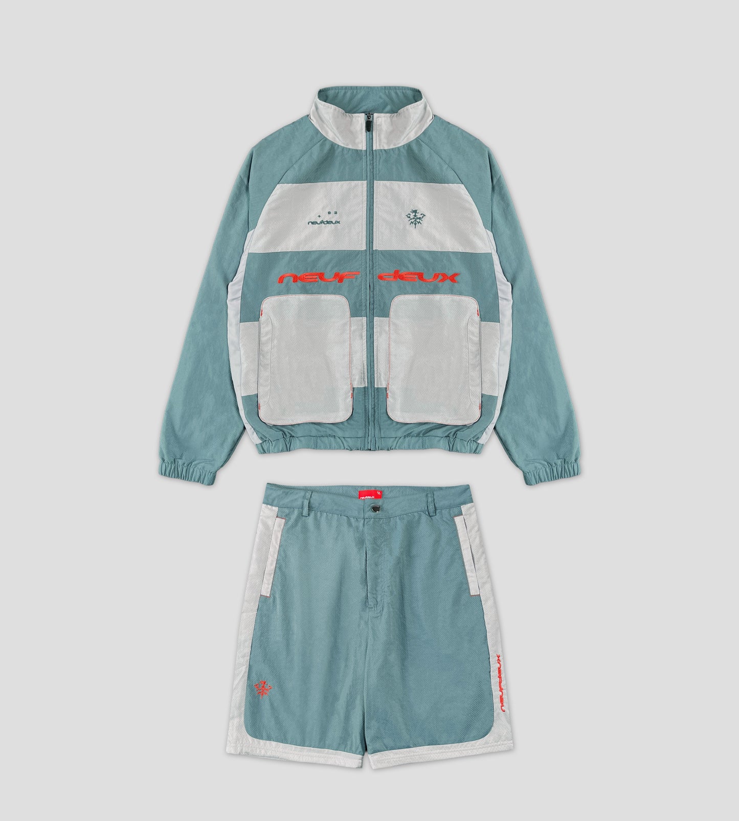 Diamond Ripstop Set - Mint Blue / Grey