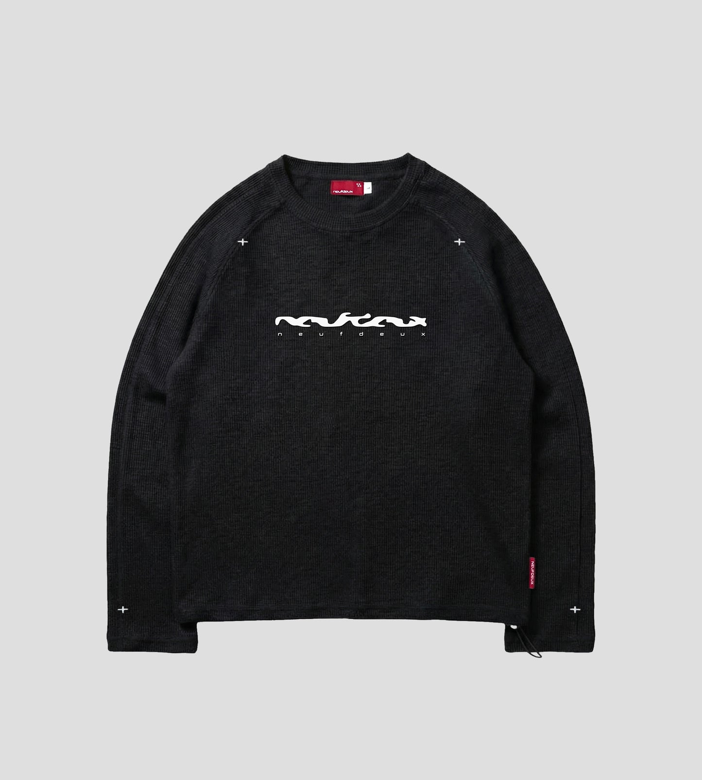Cross Waffle Longsleeve - Black