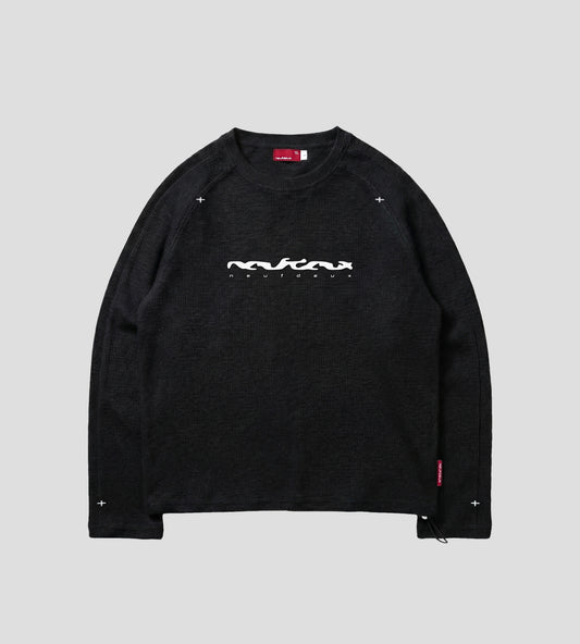 Cross Waffle Longsleeve - Black