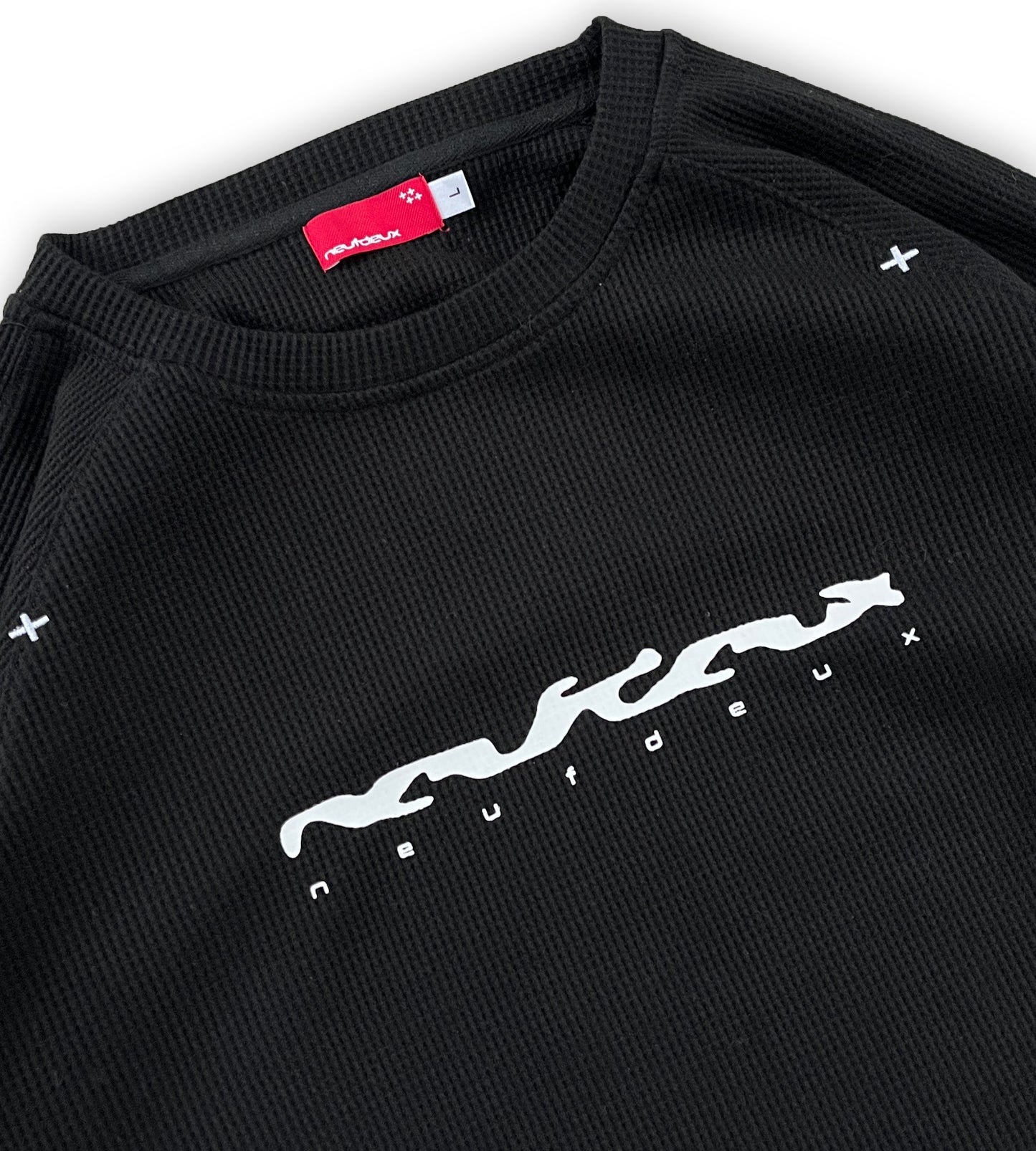 Cross Waffle Longsleeve - Black